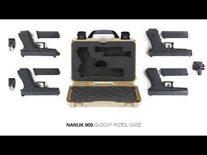 Nanuk 909 Glock pistol + skum skær