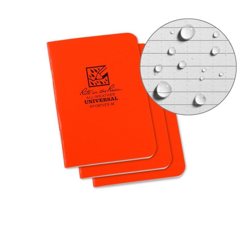Rite in the Rain Mini-stapled Note book Orange 3p (Anteckningsblock) från Rite in the Rain. | TacNGear - Utrustning för polis och militär och outdoor.